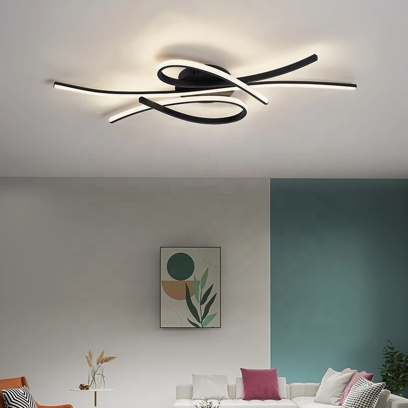 Minimalism New Modern Led Ceiling Lights For Living Room Bedroom Study Room Matte Black Or Gold Finished Ceiling Lamp Fixtures