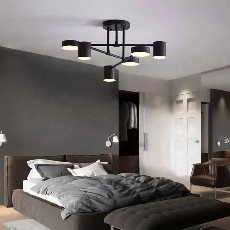 Nordic Ceiling Light Multiple Lamp Base LED Black/white/gold for Living Room/dining Room/bedroom Lights Room Ceiling Lamp