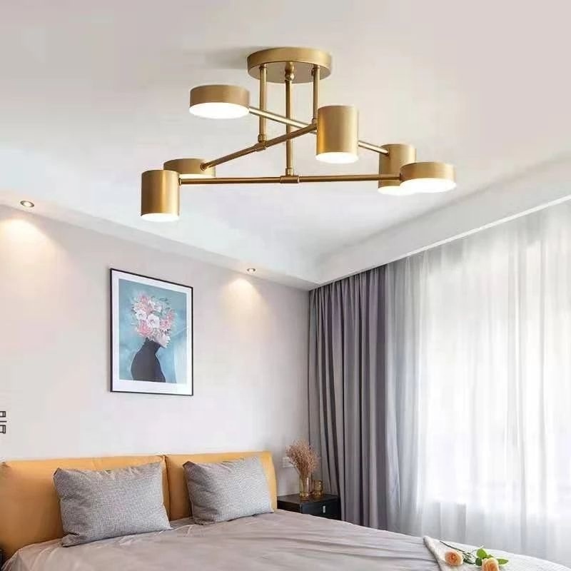 Nordic Ceiling Light Multiple Lamp Base LED Black/white/gold for Living Room/dining Room/bedroom Lights Room Ceiling Lamp