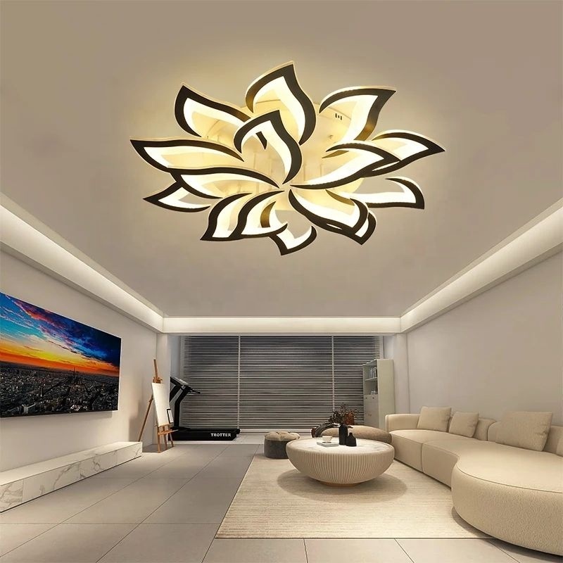 Living Room Flower Petal Ceiling Lamp Modern White LED Lighting For Bedroom Kitchen Loft Nursery Home Decor Acrylic Smart Light