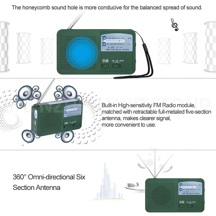 Factory Price 500mAh Power Bank Portable Torch Emergency Radio with Solar and Crank Charger with Flashlight Reading Lamp