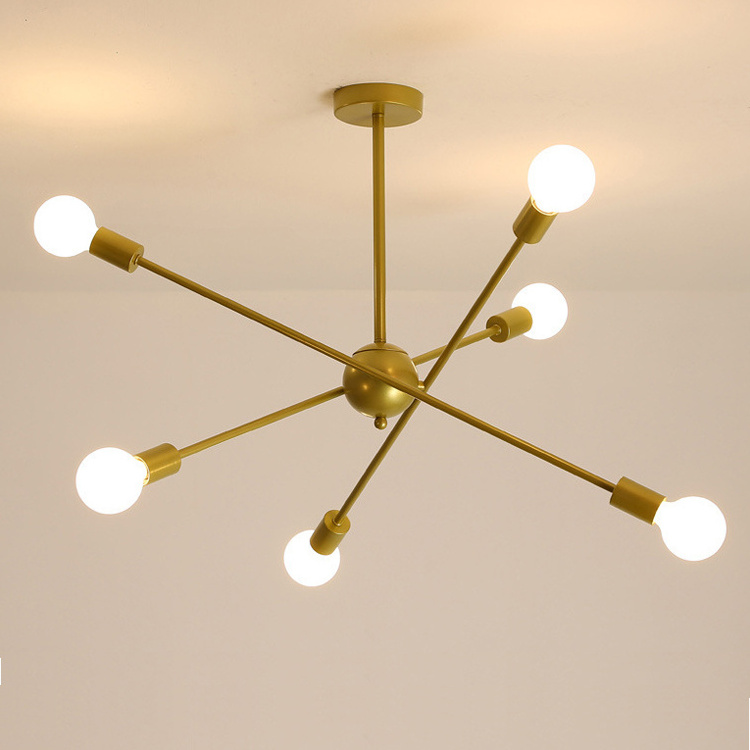 Modern Sputnik Chandelier With Adjustable Arms Mid Century Pendant Light Of 6 Lights Vintage Light Fixture