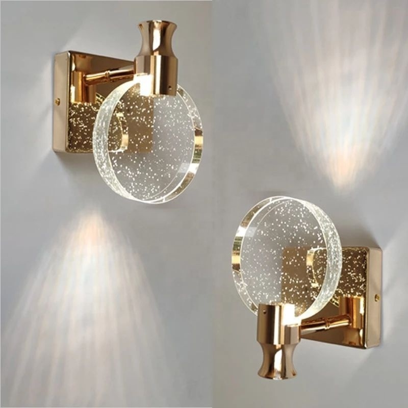 Crystal Wall Lamp Led Modern Lighting Luxury Glass Gold Living Bedroom Bedside Mirror Stair Aisle Front Nordic Bathroom Lights