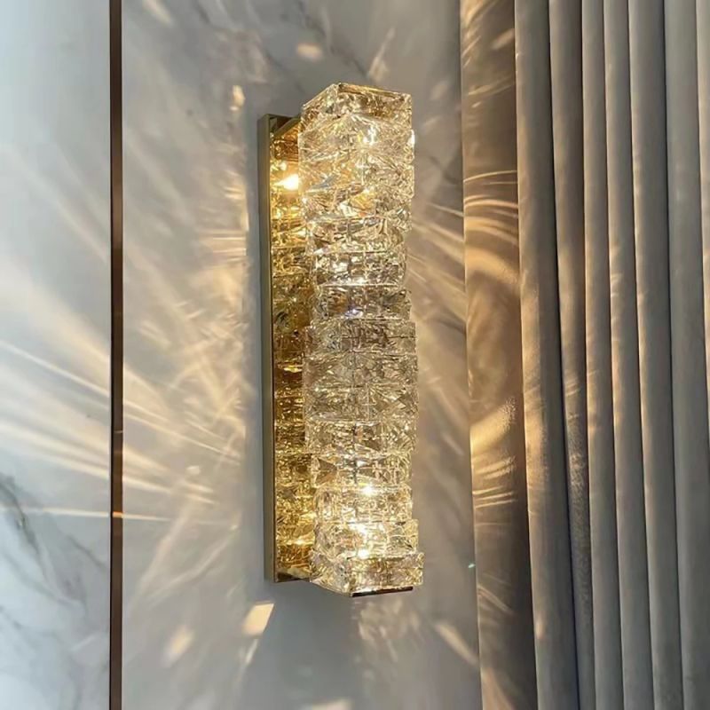 Creative Luxury LED Crystal Wall Lamps Stainless Steel Irregular Wall Lights Living Room TV Background Aedside Art Deco Lighting