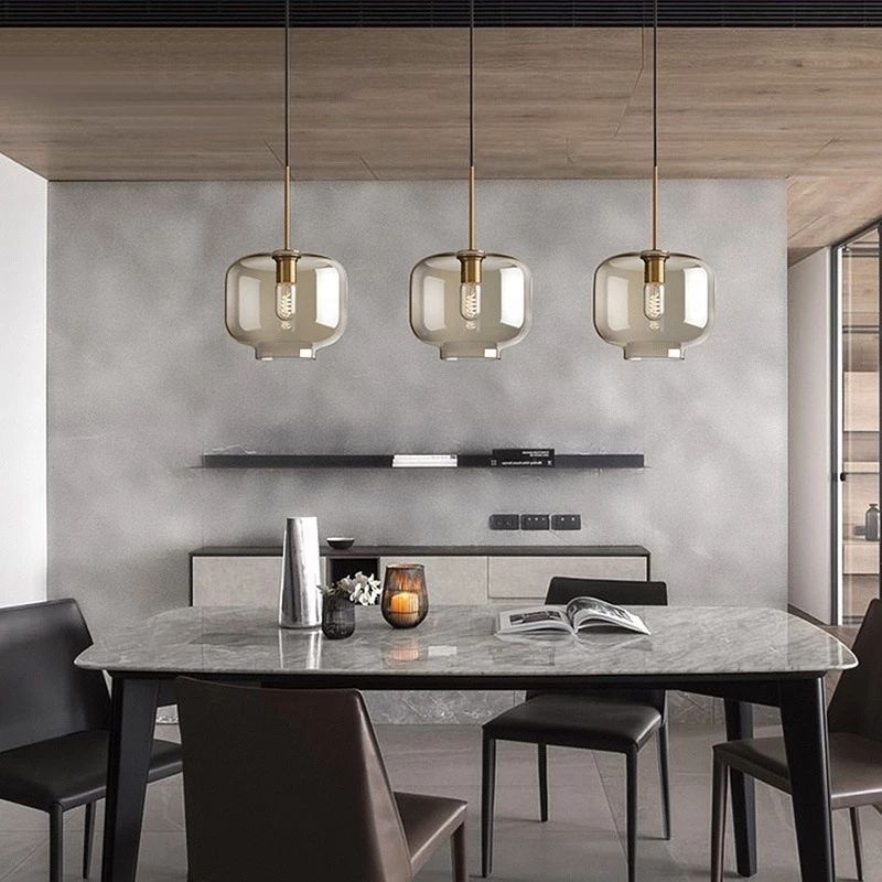 Nordic Modern Hanging Loft Glass lustre Pendant Light Industrial Decor Lights Fixtures E27/E26 For Kitchen Restaurant Lamp