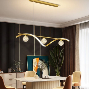 Nordic LED Pendant Lamp For Living Room Bedroom Dining Room Long Strip Kitchen Ceiling Chandelier Glass Gypsophila Hanging Light