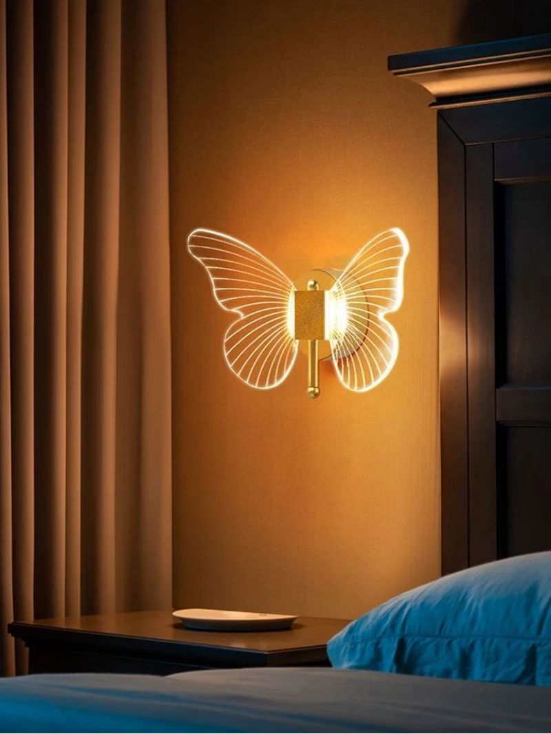 Butterfly LED Wall Lamp Bedside Wall Light Indoor Lighting For Home Bedroom Living Room Decoration Background Light Fixture