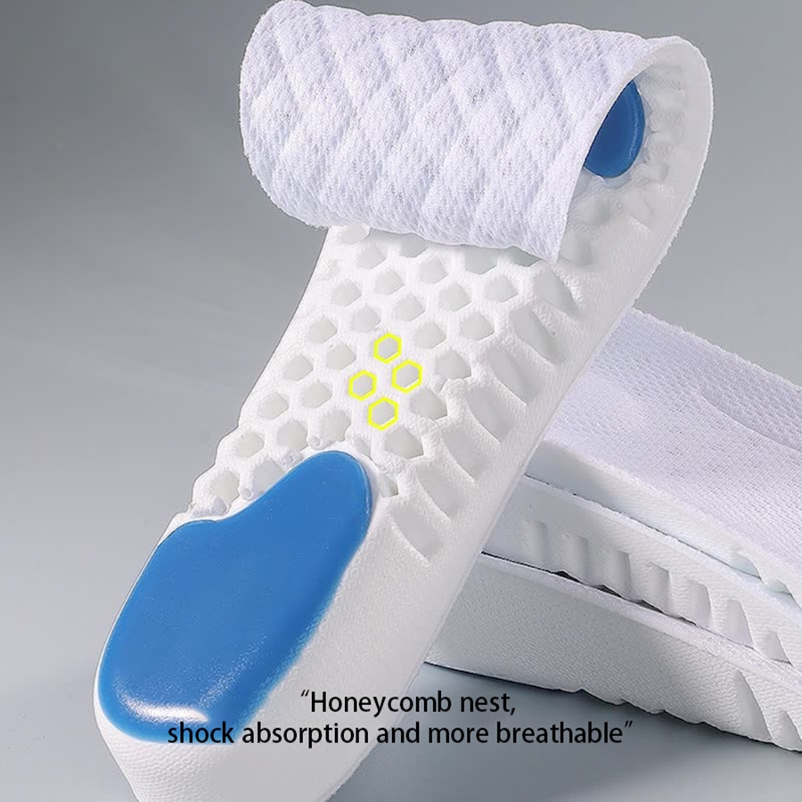 New! honeycomb shock absorbing sports booster pad comfortable arch support height increasing insoles wholesale MOQ 1 pair