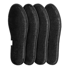 Wholesale circle fleece winter thermal shoe insole sweat absorbing bamboo charcoal deodorization shoe inserts MOQ 1 pair