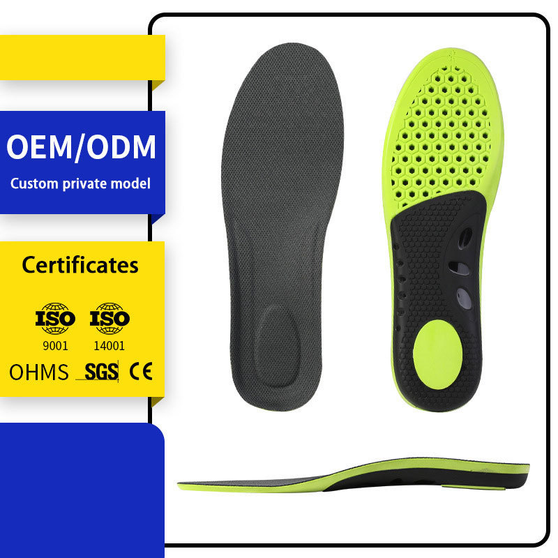 BSCI CE certified Manufacturer High Elastic Cushioning Shoe Inserts Shock Absorbing breathable Inner Sole PU Sport shoe pads