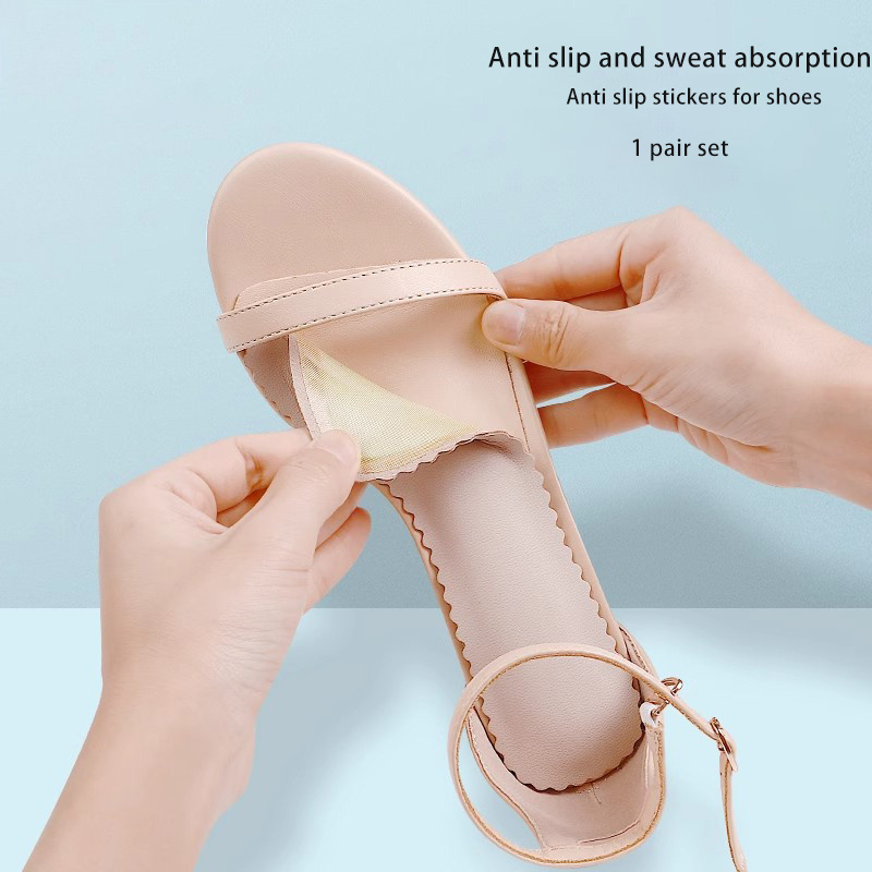 Summer sandal insoles women's self-adhesive sweat wicking and odor resistant high heels anti slip seven point pad thin style