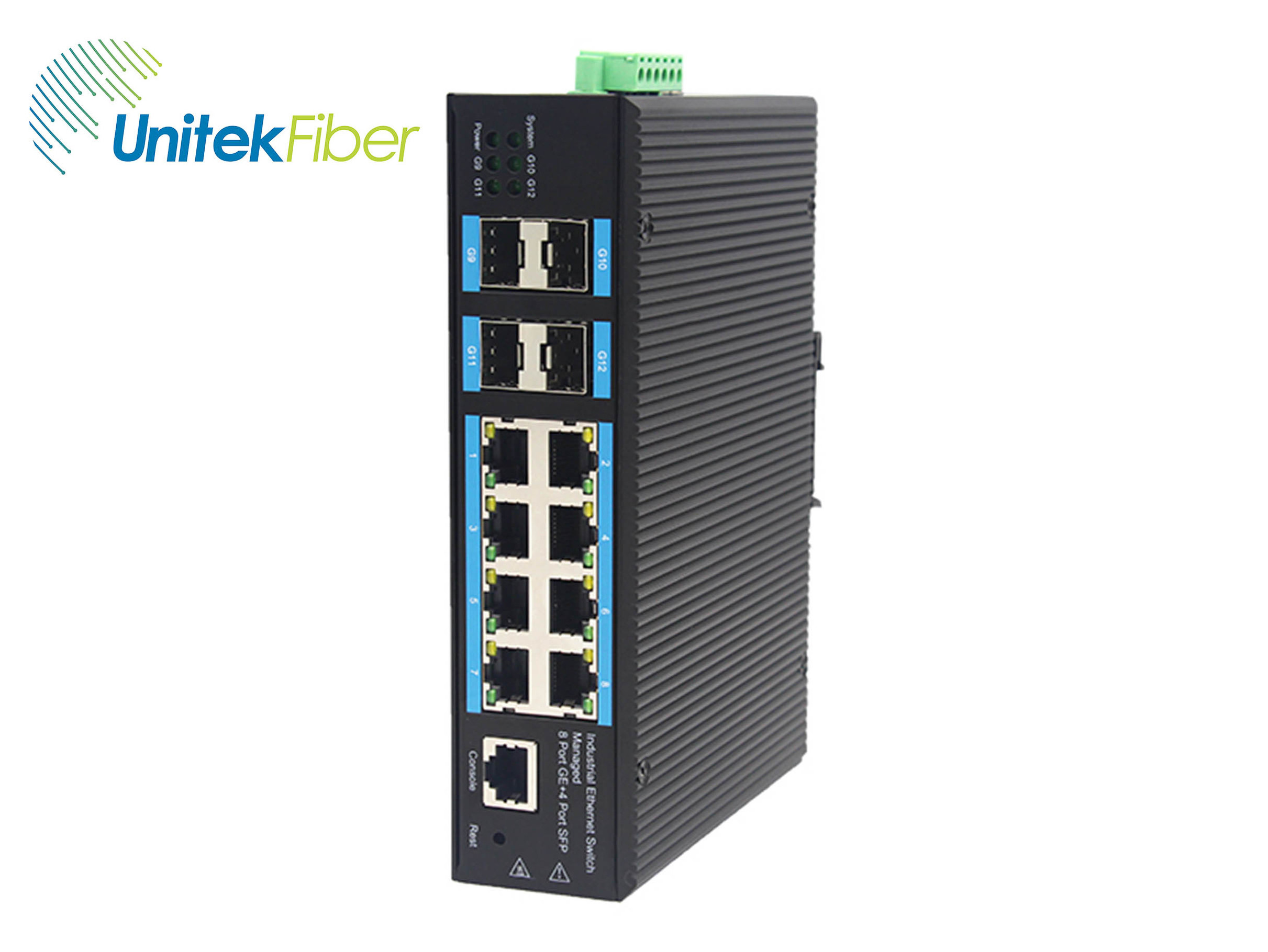 Customized Industrial  Switch 4 GE PortS SFP+8 RJ45 PortS Full Gigabit Managed Industrial Ethernet Switch 10/100/1000