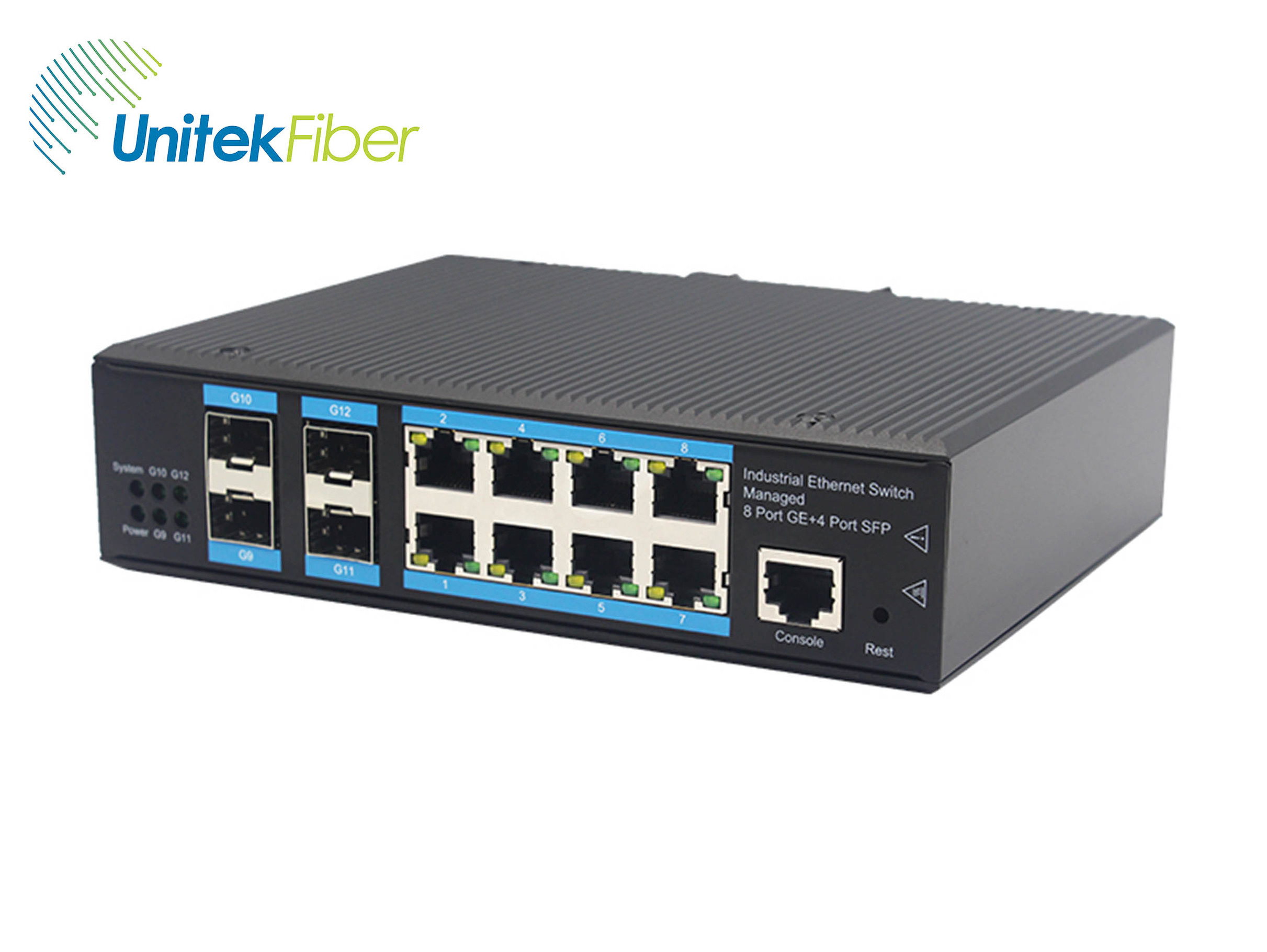 Customized Industrial  Switch 4 GE PortS SFP+8 RJ45 PortS Full Gigabit Managed Industrial Ethernet Switch 10/100/1000