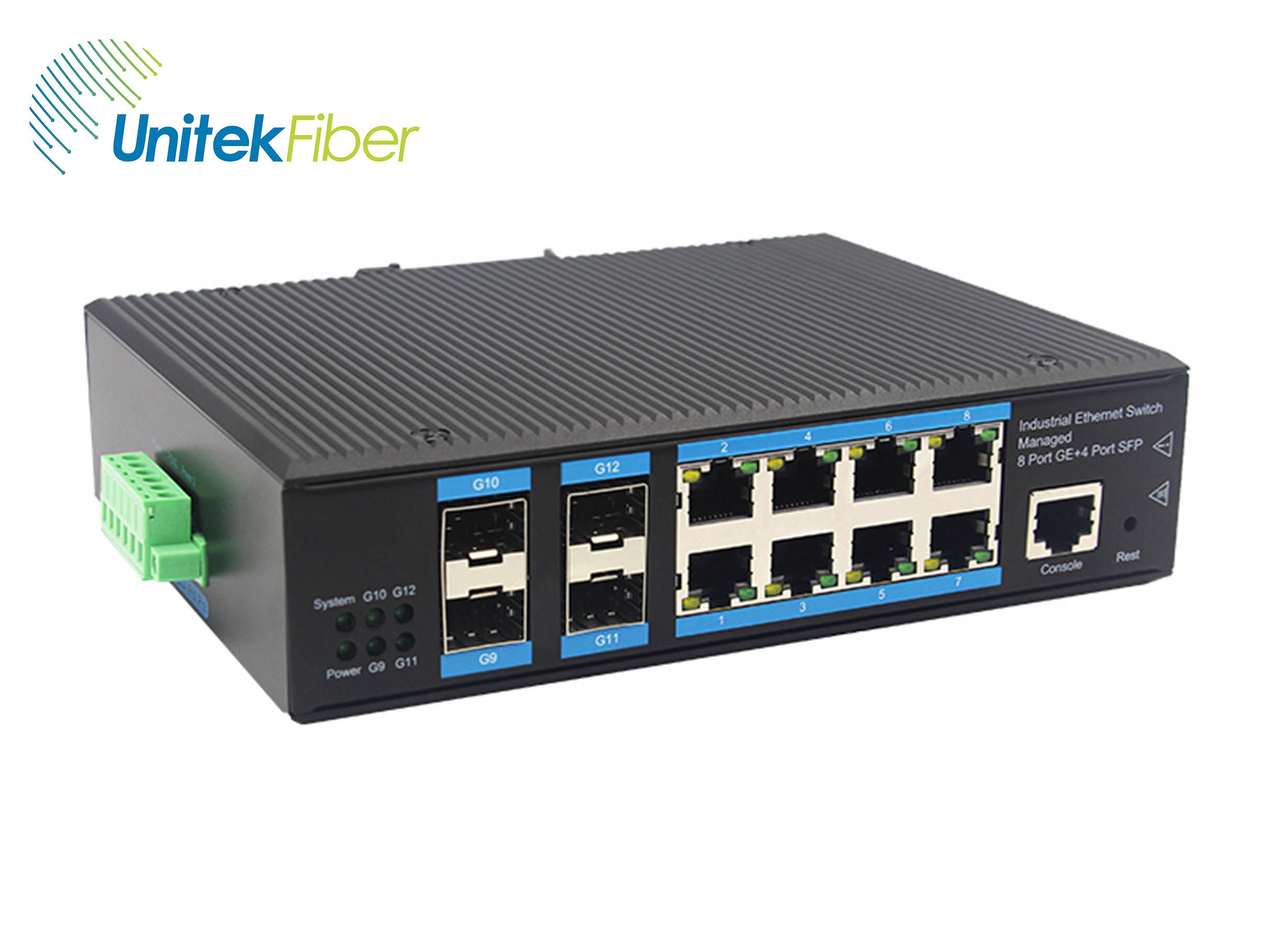 Customized Industrial  Switch 4 GE PortS SFP+8 RJ45 PortS Full Gigabit Managed Industrial Ethernet Switch 10/100/1000