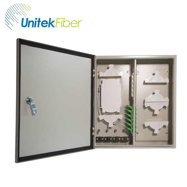 Indoor Outdoor Wall Mounted ODF Cabinet SC 12 24 32 Cores Fiber Optic Distribution Cabinet 48 Port Fiber Patch Panel