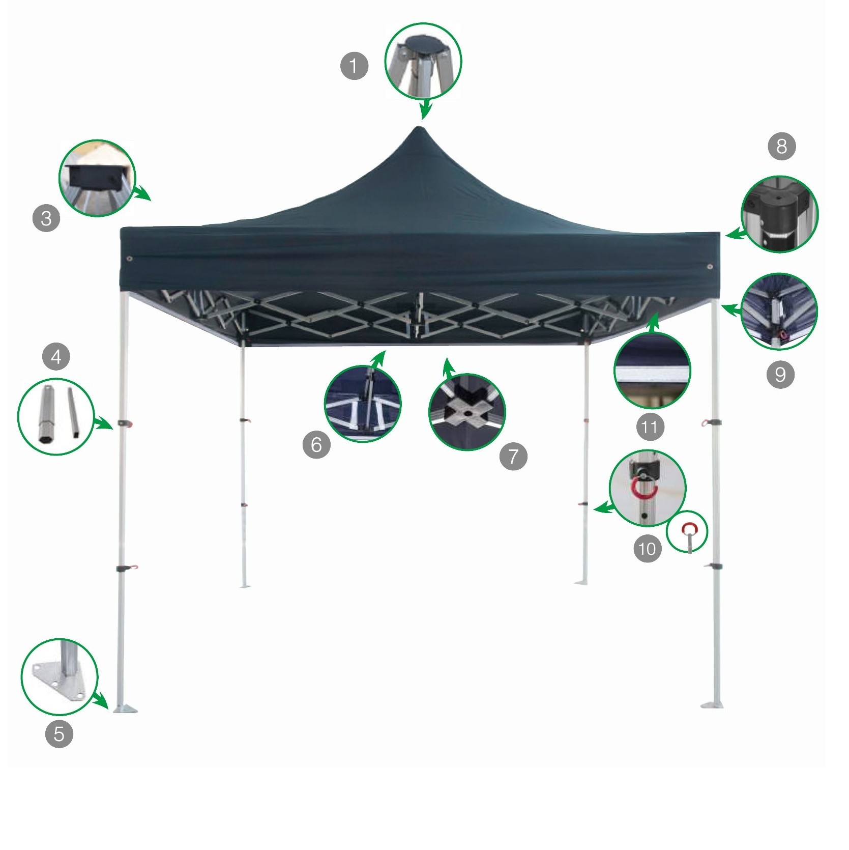 3X3m Exhibition Party Wedding Event Dome Aluminum Folding Gazebo