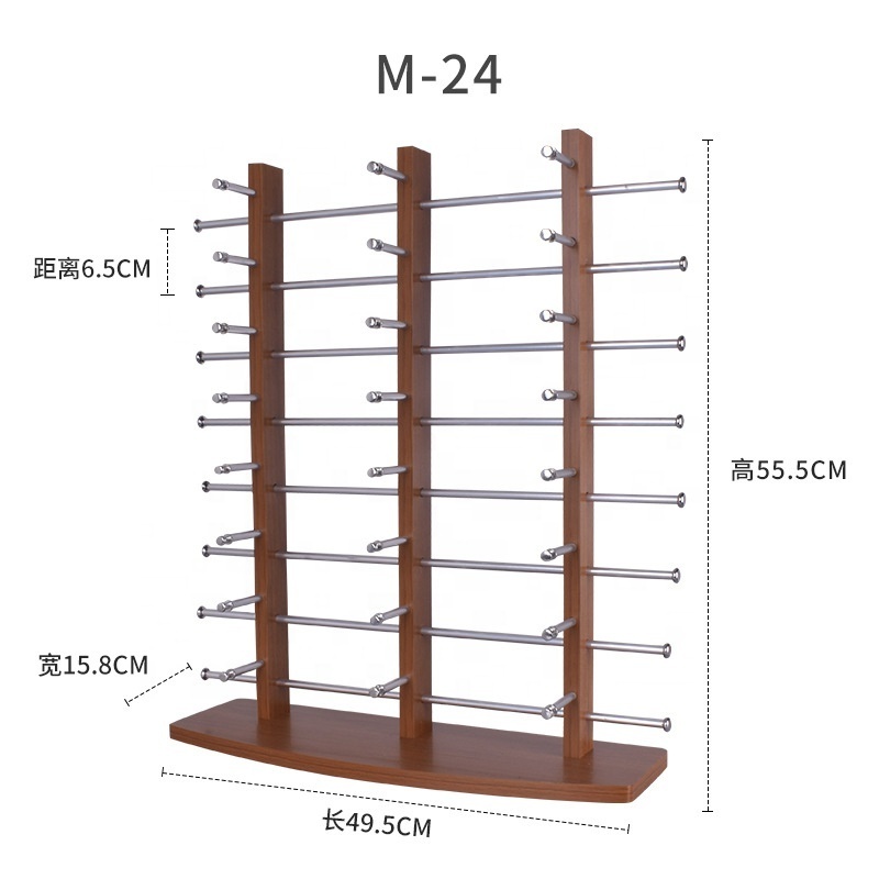 Factory Direct In Stock Shop Equipment Custom Size wooden Countertop sunglasses eye glasses stand display rack