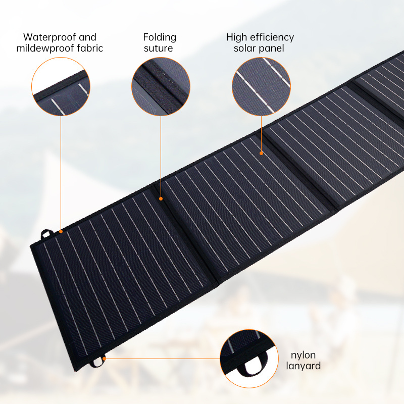 Unitpackpower Foldable Solar Panel 20W 30W 40W 60W 80W 100W 120W 150W 200W 250W 300W Folding Solar Panel for Solar Power System