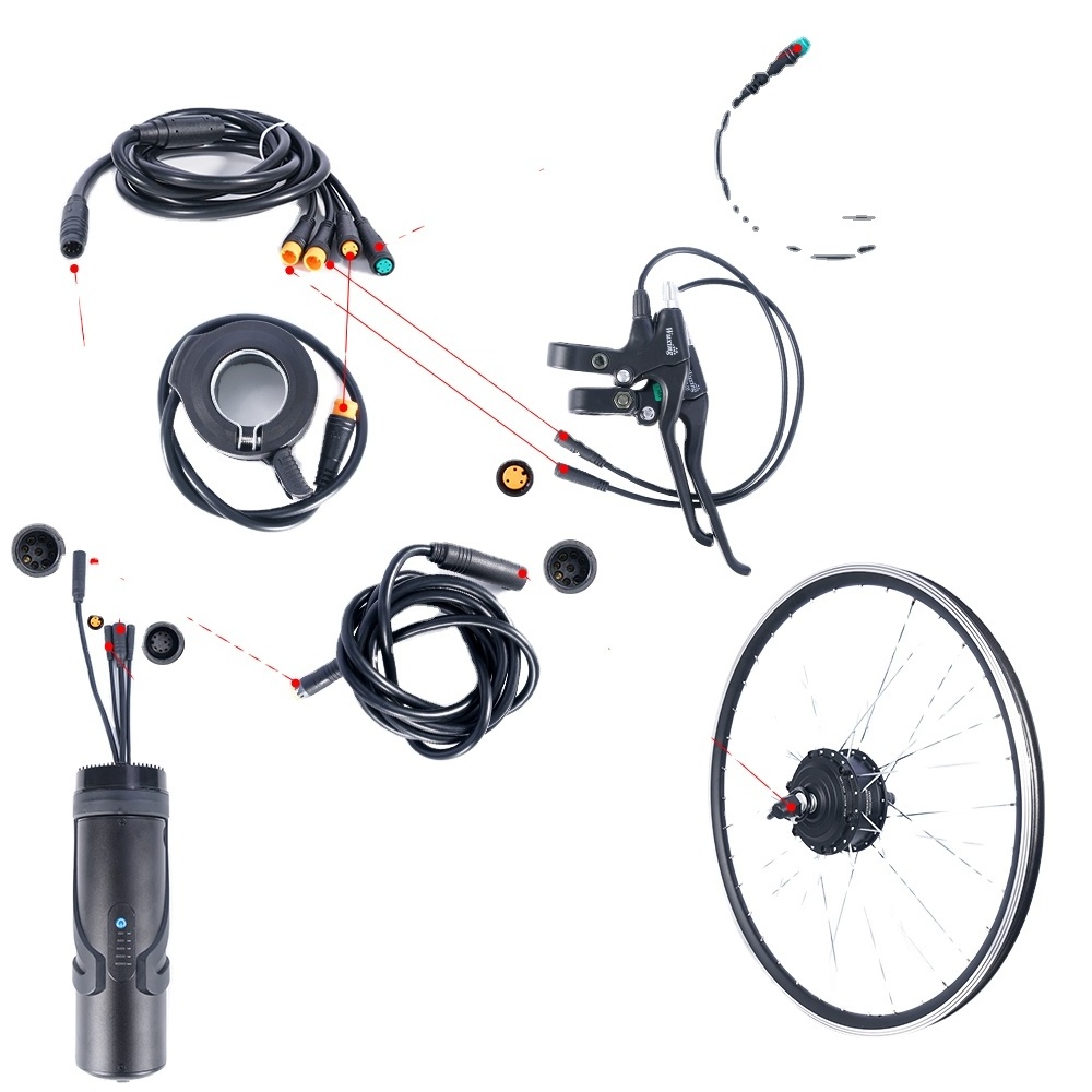 New Design 350W Electric Bike Hub Motor Kit 36V 10.5Ah Integrated Controller Battery LCD Rear Wheel Electric Tricycles Bicycles