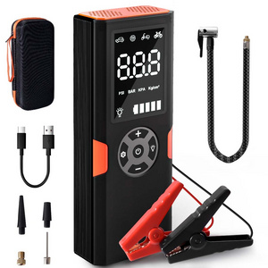 3 Days Ship  2 IN 1 Jump Starter & Tire Inflator LED Display Mini Latable Bicycle Pump