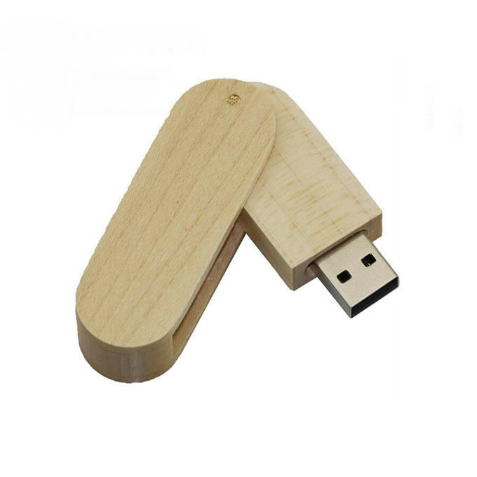 Promotional Swivel Bamboo 64Gb Electronic gadgets USB Key Flash Jump Drive