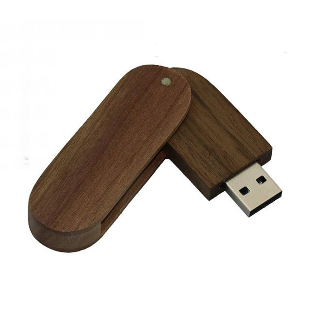 Promotional Swivel Bamboo 64Gb Electronic gadgets USB Key Flash Jump Drive