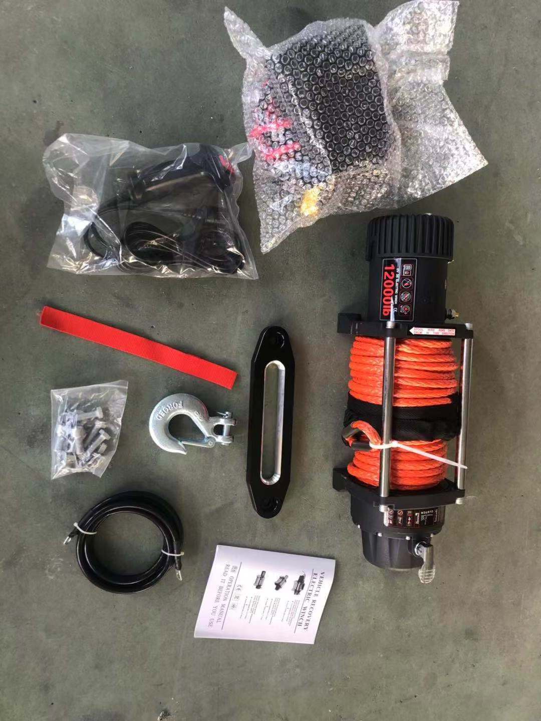 Steel and synthetic rope 3500lbs to 17000LBS 4x4 winch  with CE certificated electric car winch