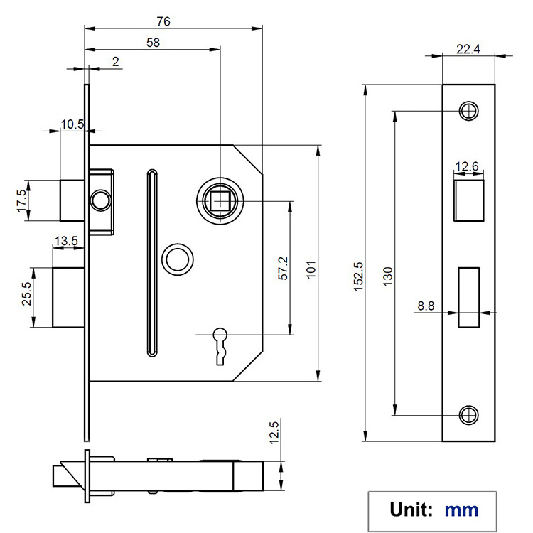 Euro Security 2 Lever Mortise Union Door Locks