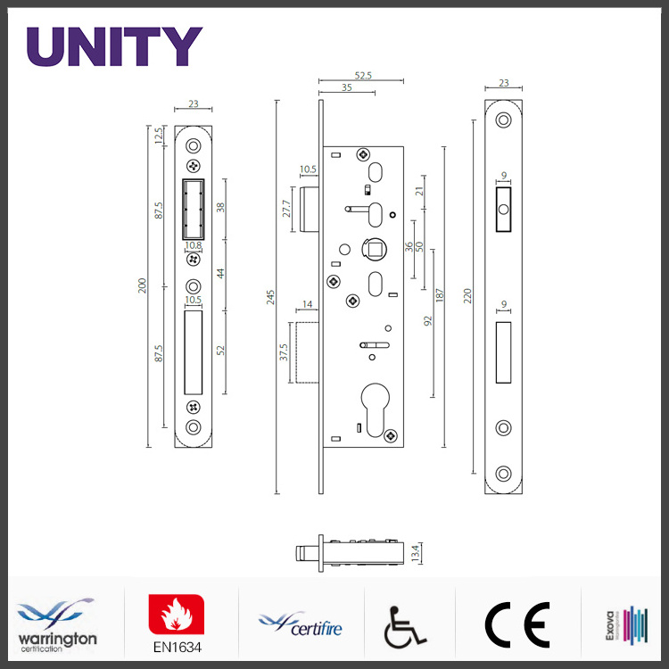 UNITY MG9210-35 Narrow Backset Magnetic Lock