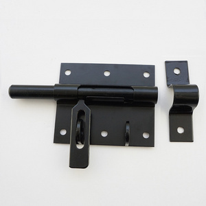 Surface Mounted Security Black Iron Flat Sliding Lock Door Bolt