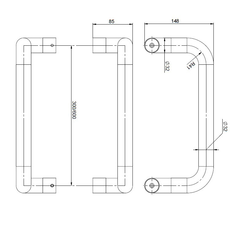 High Quality EN1634 Fire Test Dark Bronze Stainless Steel Pull Handle For Door