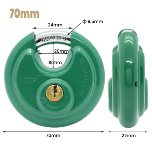 Same Keyed GREEN Disc Padlock 2-3/4" (70mm) Keyed Alike Standard self Storage Management Lock Truck, Trailer, Warehouse, Van