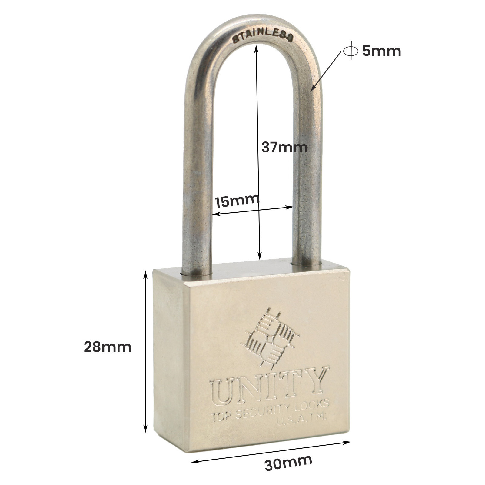 Brass Keyed Alike Padlock with Long Shackle, Small Padlock with Chrome Plated, Weatherproof