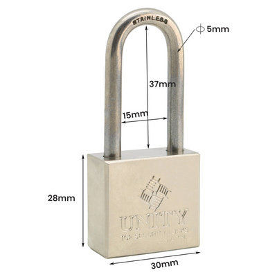 Brass Keyed Alike Padlock with Long Shackle, Small Padlock with Chrome Plated, Weatherproof