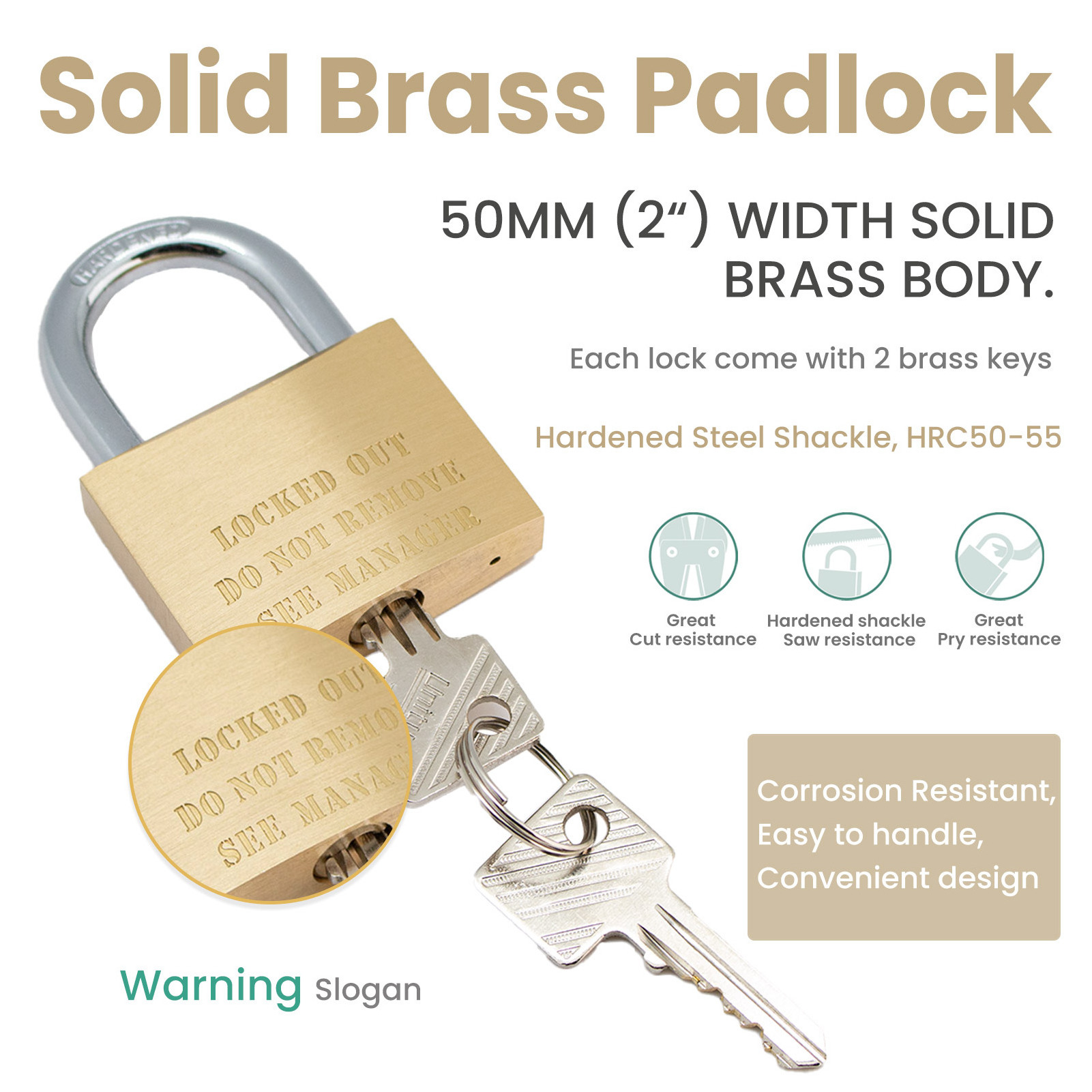 Solid Brass Padlock 50mm(2