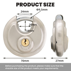 Stainless Steel Self-Storage Disc Padlocks 2 3/4" (70mm) US market special offer