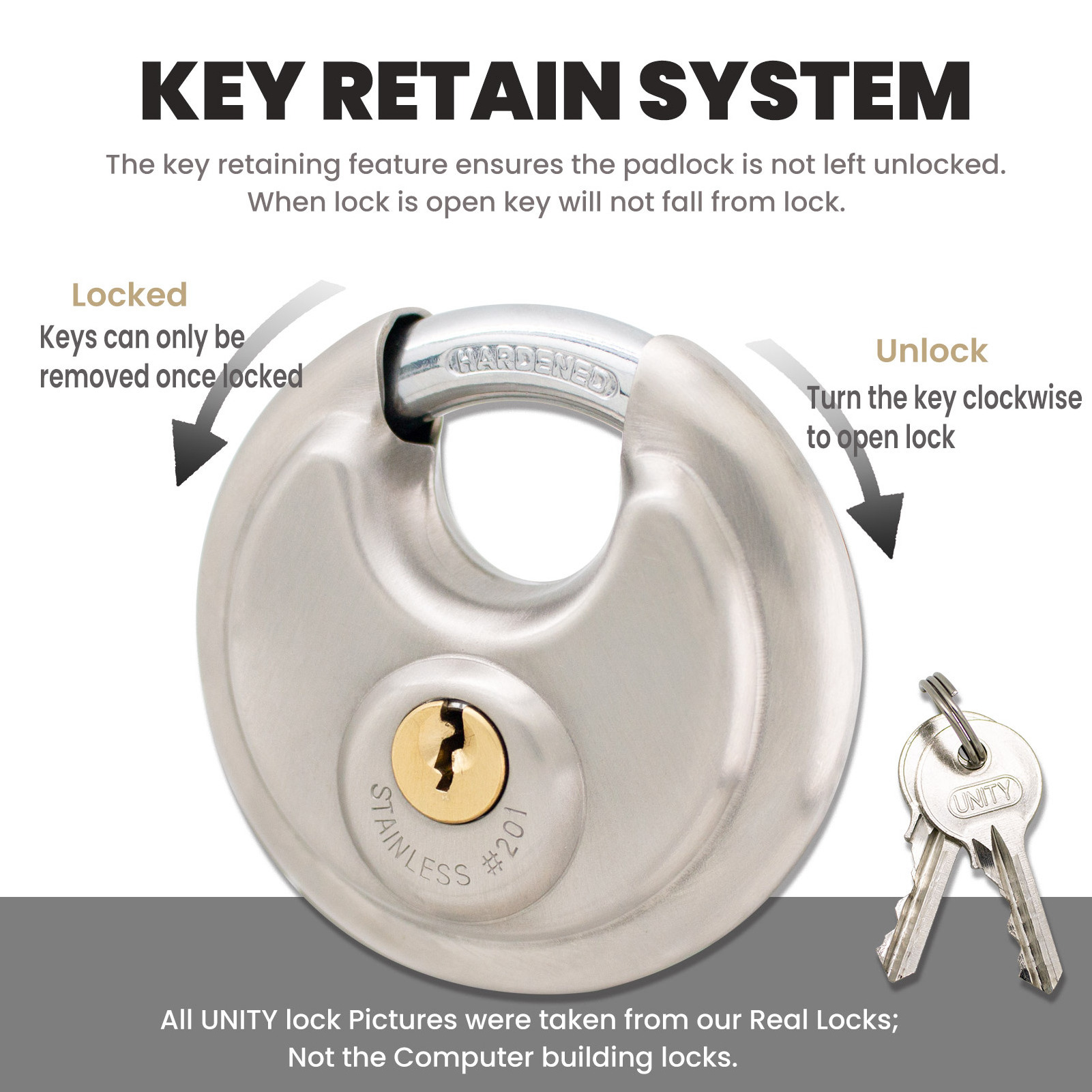 Stainless Steel Self-Storage Disc Padlocks 2 3/4