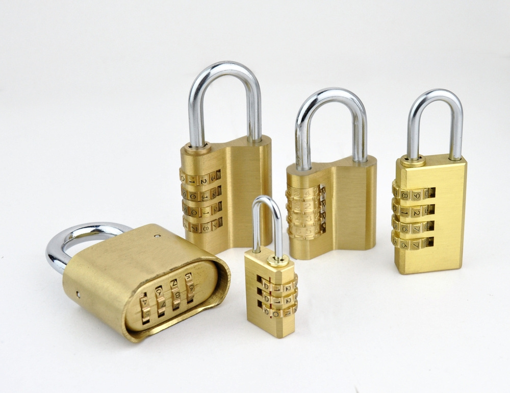 Brass combination padlock, master lock stype