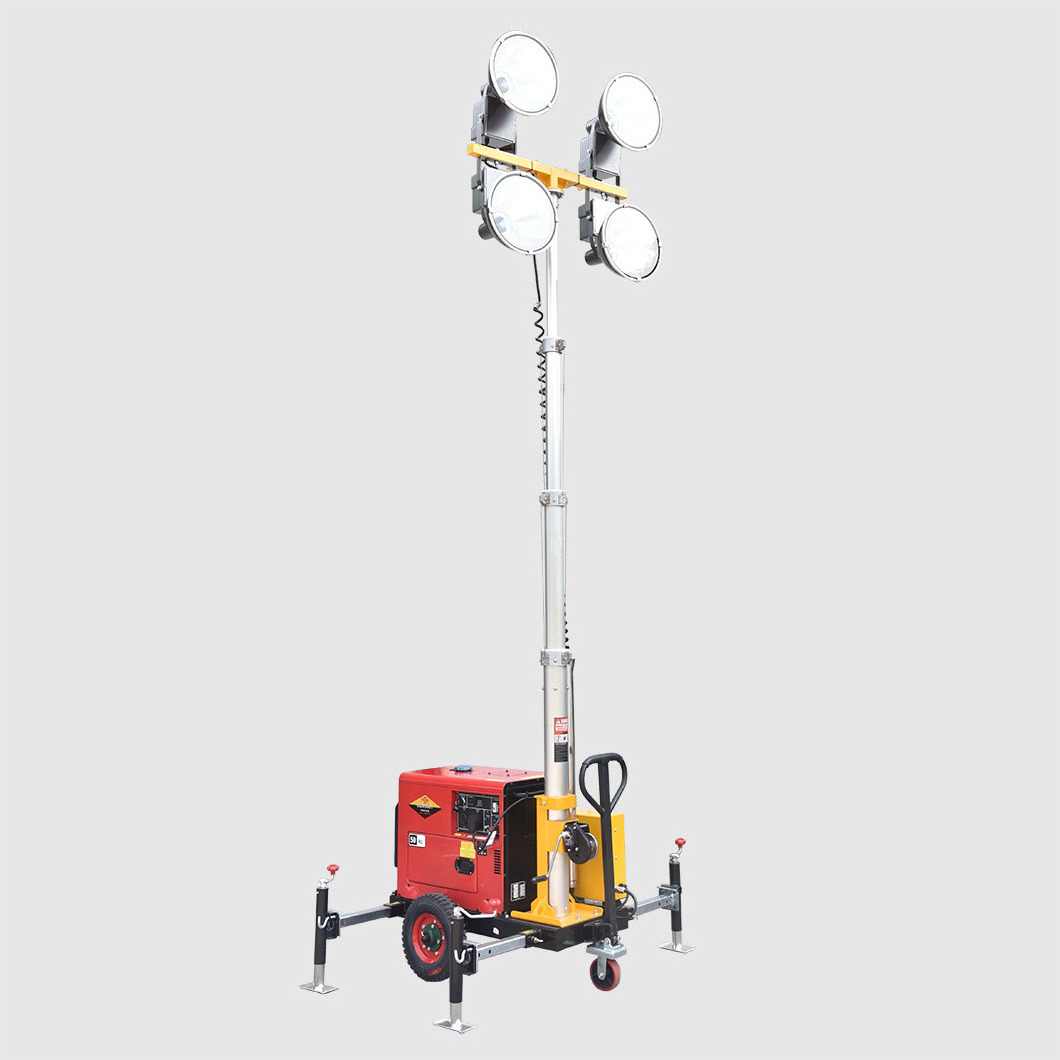 Portable Compact Manual Mast Metal Halide Lamp Mobile Light Tower