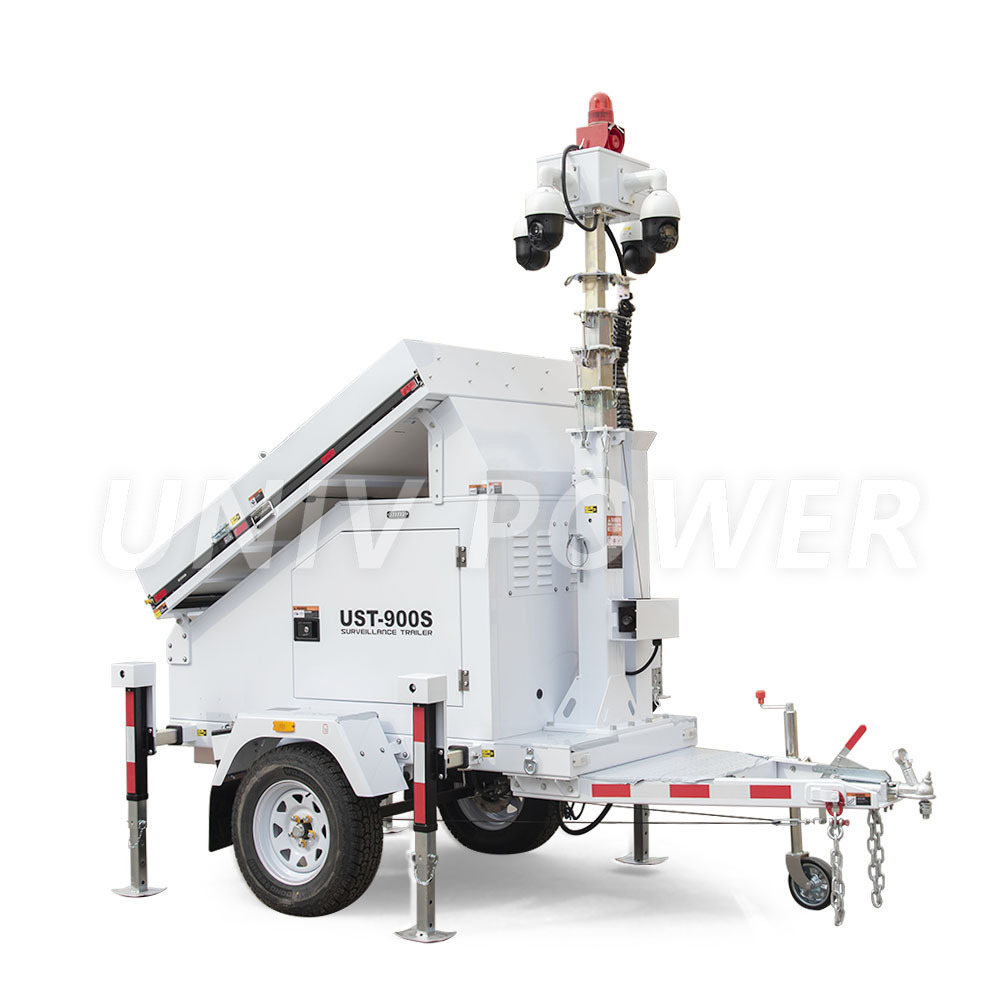 US standard mobile surveillance trailer solar CCTV trailer mobile security trailer