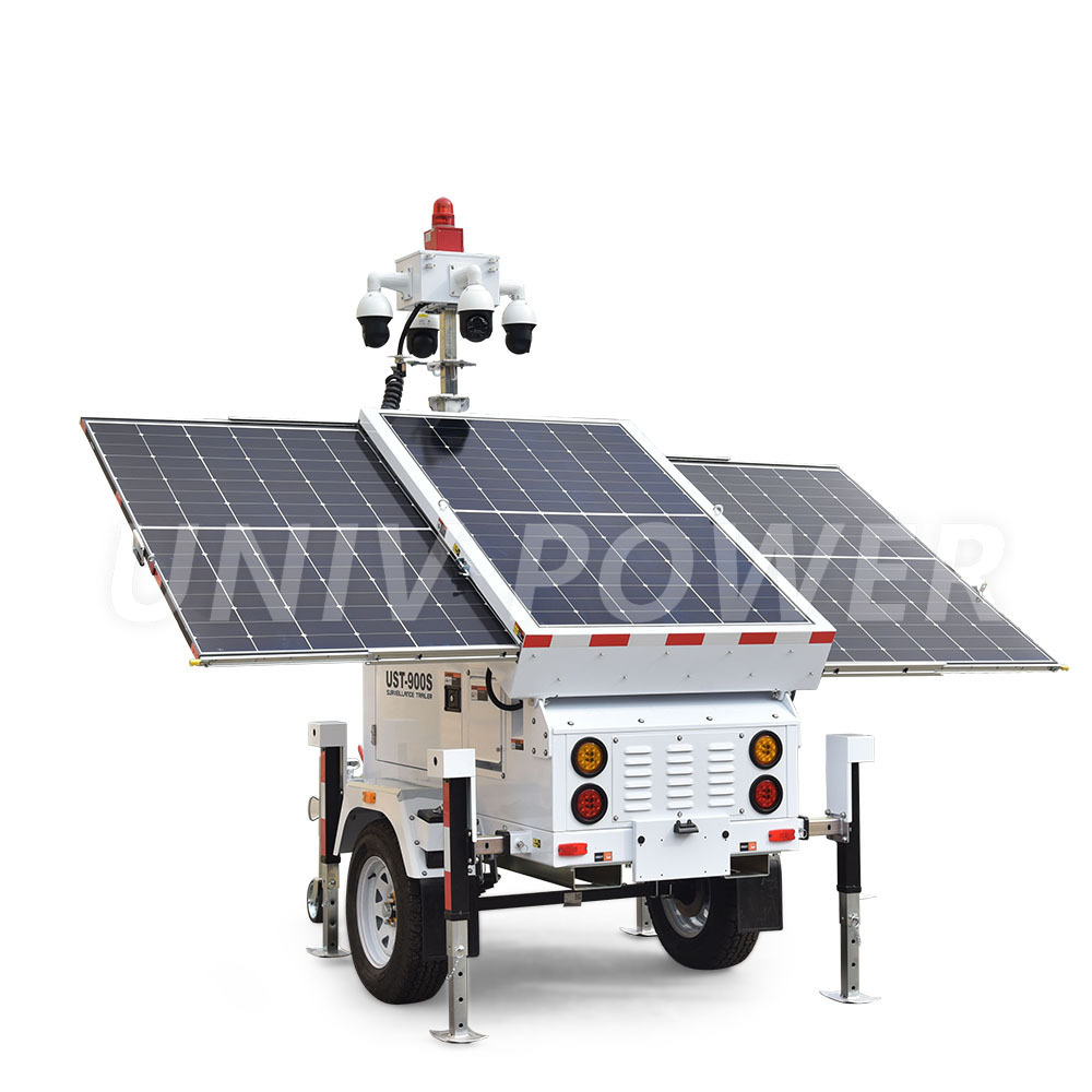 US standard mobile surveillance trailer solar CCTV trailer mobile security trailer