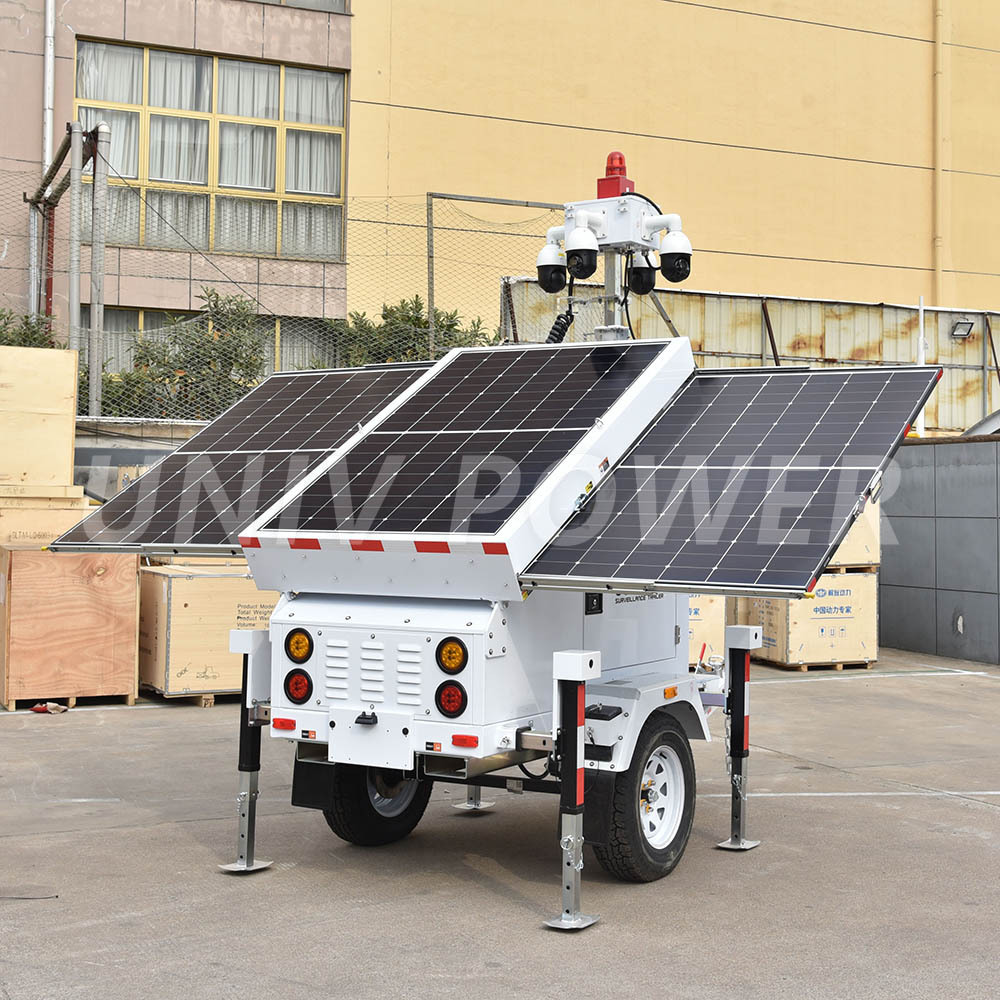 US standard mobile surveillance trailer solar CCTV trailer mobile security trailer