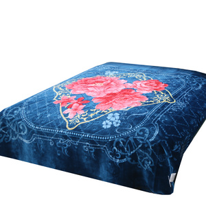 Ready to ship - 2 ply blankets korean style 7kg Raschel Quality 2 PLY 2SIDE Printed + Embossed Mink Blanket King size Queen size