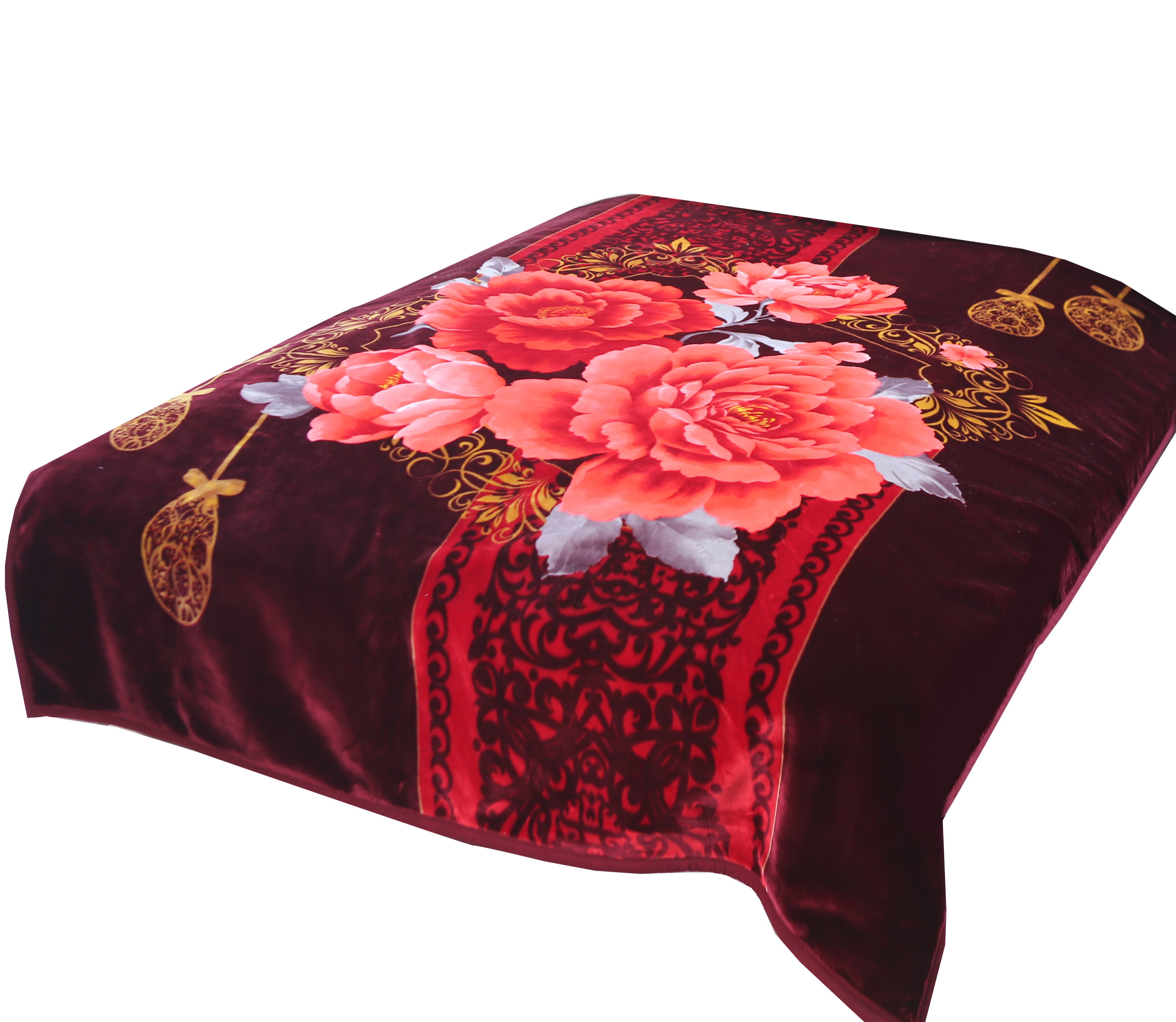 Ready to ship - 2 ply blankets korean style 7kg Raschel Quality 2 PLY 2SIDE Printed + Embossed Mink Blanket King size Queen size