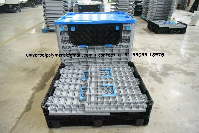 new high quality 2023 pp  plastic pallet box heavy duty large transport industry plastic pallet box large plastic containers