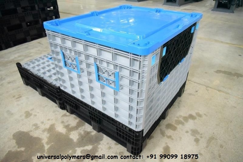 new high quality 2023 pp  plastic pallet box heavy duty large transport industry plastic pallet box large plastic containers