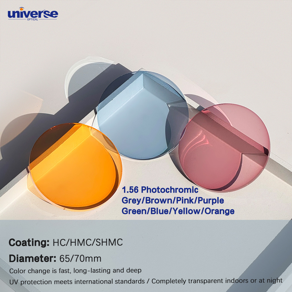 Universe 1.56 Colorful Photochromic  Eyewear Lens Single Vision HMC Optical Lenses