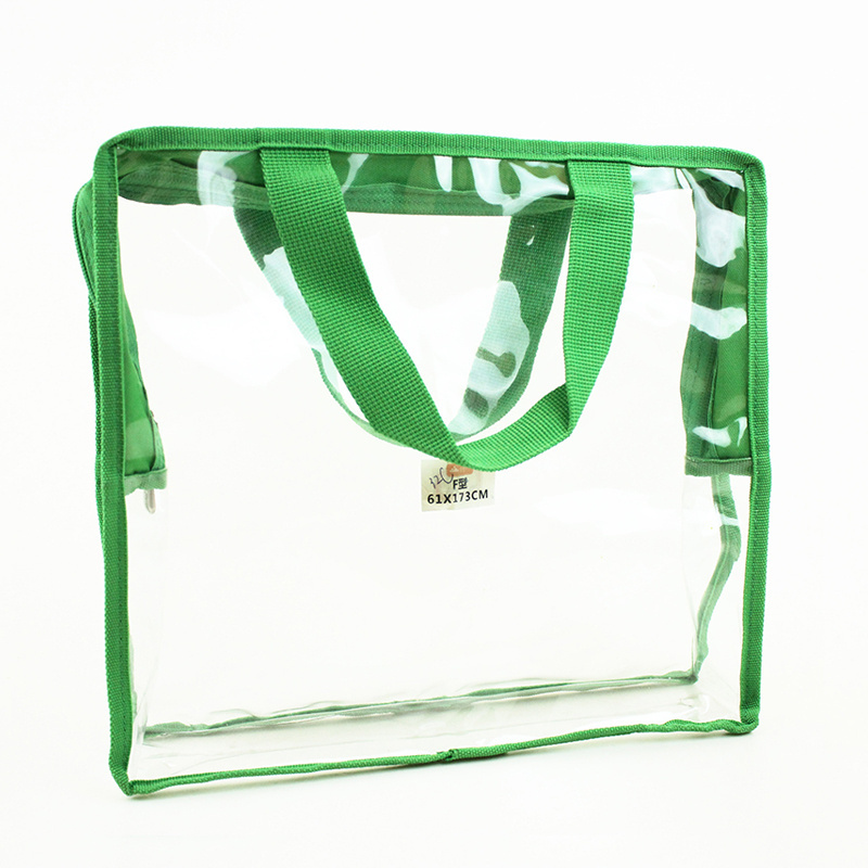 Custom Clear Vinyl Transparent PVC Gusset Bag Plastic Tote Shopping bag