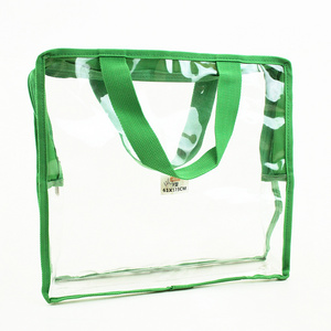 Custom Clear Vinyl Transparent PVC Gusset Bag Plastic Tote Shopping bag