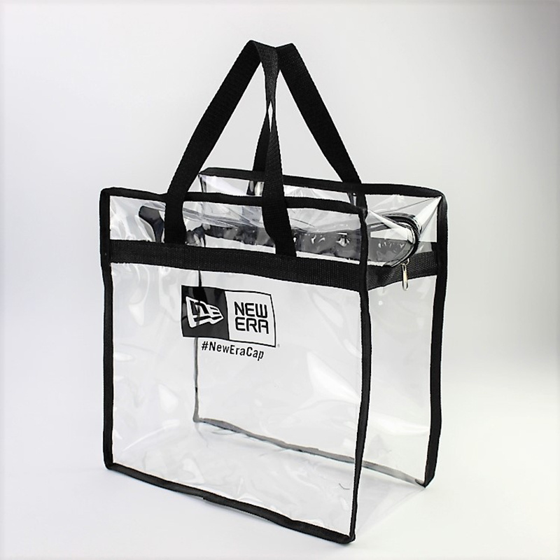 Custom Clear Vinyl Transparent PVC Gusset Bag Plastic Tote Shopping bag